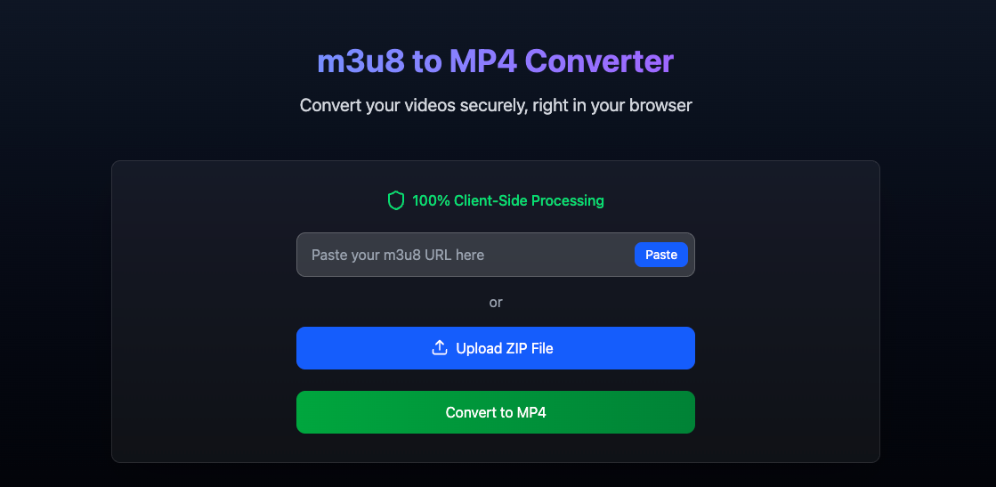 🎬 M3U8 to MP4 — The Easiest Way to Convert Videos, Instantly & Privately